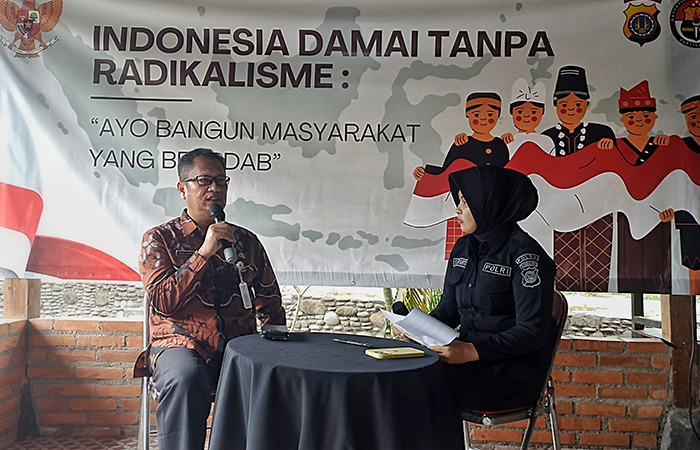 Suasana diskusi bertajuk &ldquo;Indonesia Damai Tanpa Radikalisme&rdquo; bersama Polda DIY di Sleman, Rabu (31/7/2024).