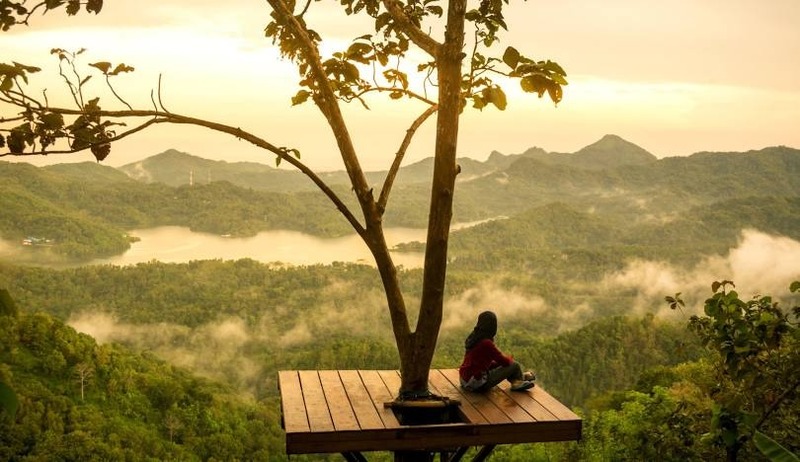 Wisata alam Instagramable dengan latar perbukitan Kulon Progo.