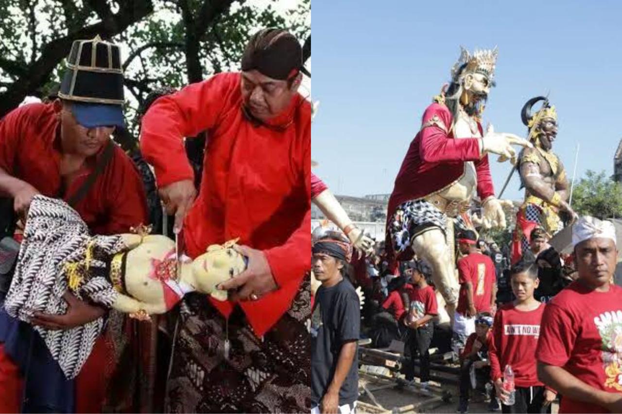 Upacara adat Saparan Bekakak di Sleman. (foto: mediacenter.slemankab.go.id dan rri.co.id)