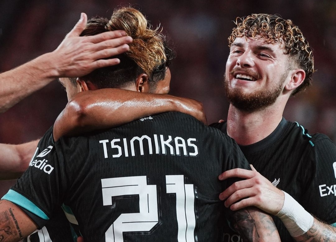Selebrasi penggawa Liverpool usai kalahkan Manchester United dalam pertandingan persahabatan (ig liverpoolfc)