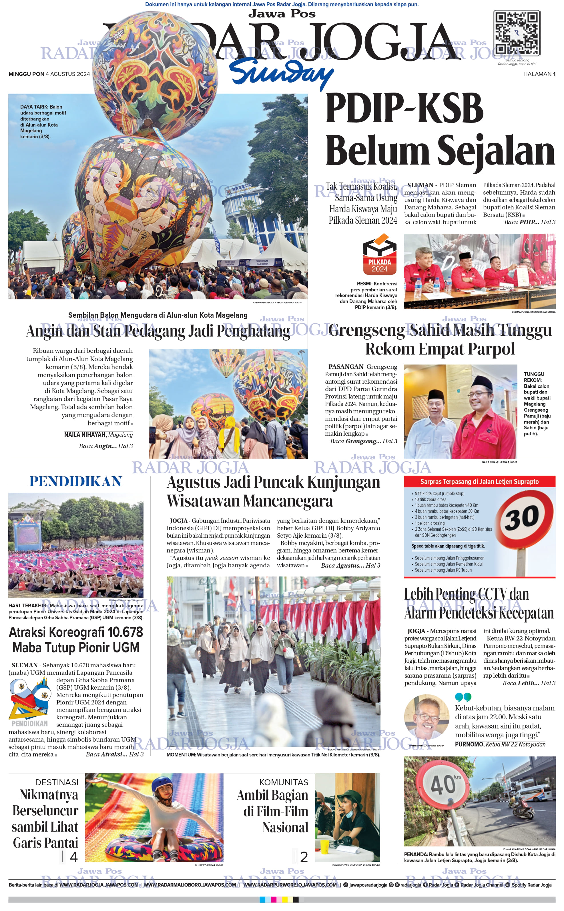 Jawa Pos Radar Jogja edisi Minggu 4 Agustus 2024
