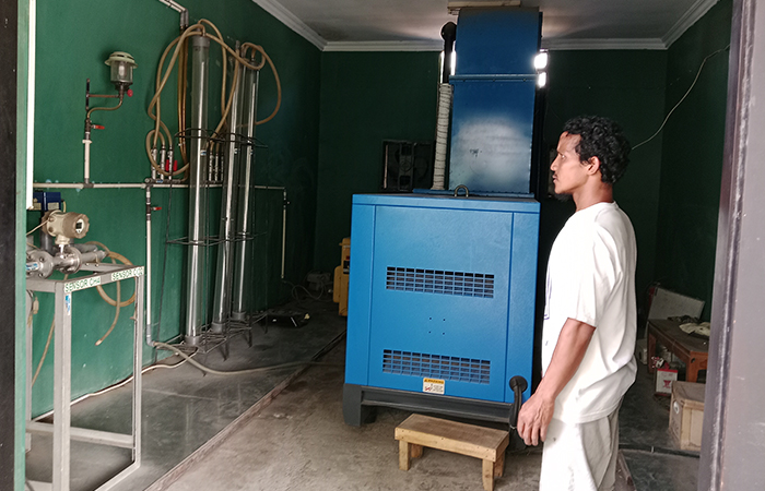 CANGGIH: Peralatan pengolahan limbah buah menjadi biogas di Pasar Induk Gemah Ripah, Gamping, Sleman (6/8).Delima Purnamasari/Radar Jogja