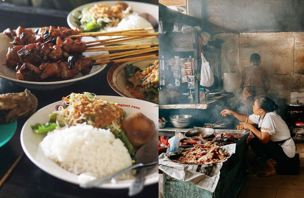 Suasana Makan di Warung Bu Sum Pasar Beringharjo.   (Instagram/mitelsara-farouqscookingshow)