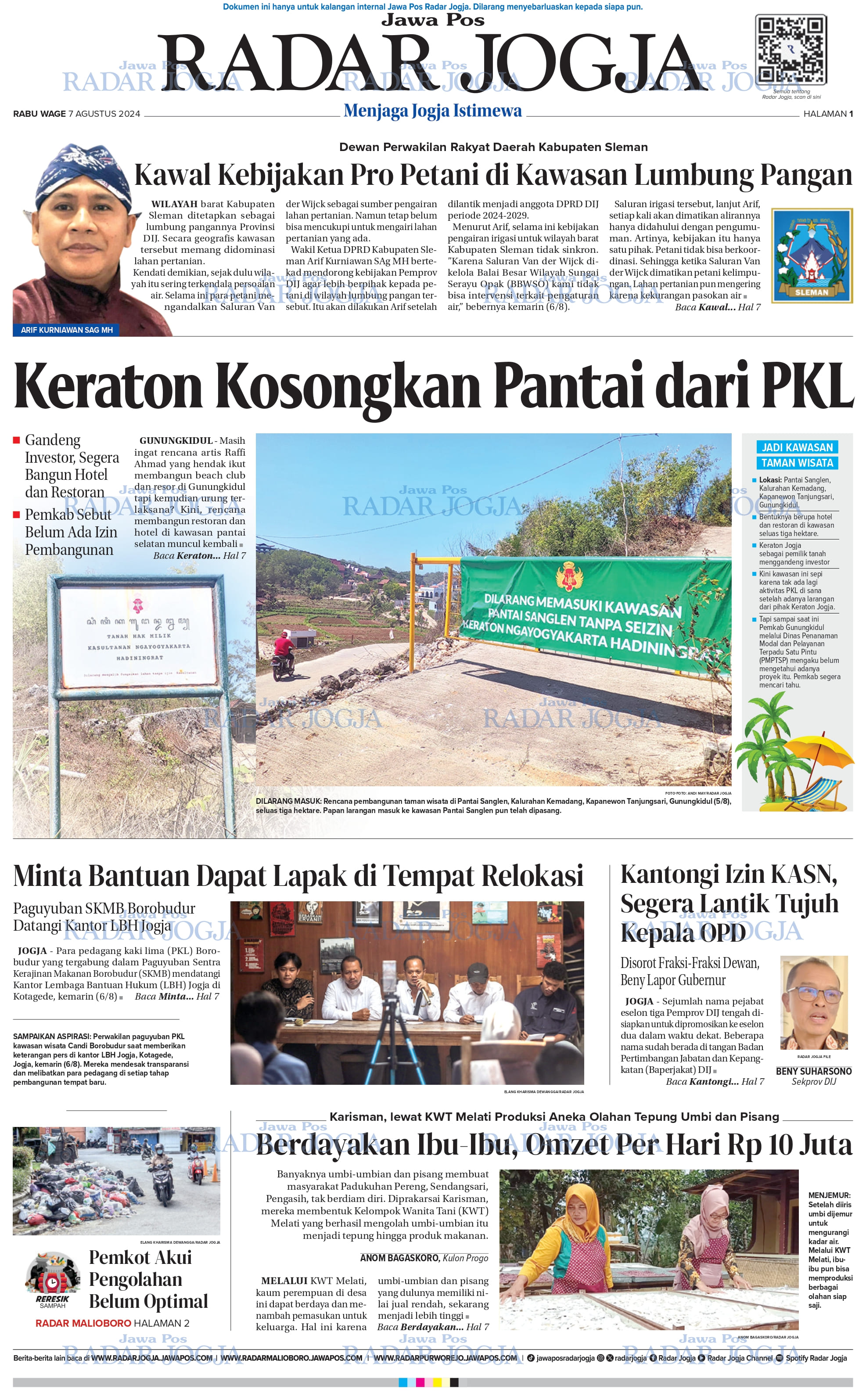 Jawa Pos Radar Jogja edisi Rabu 7 Agustus 2024