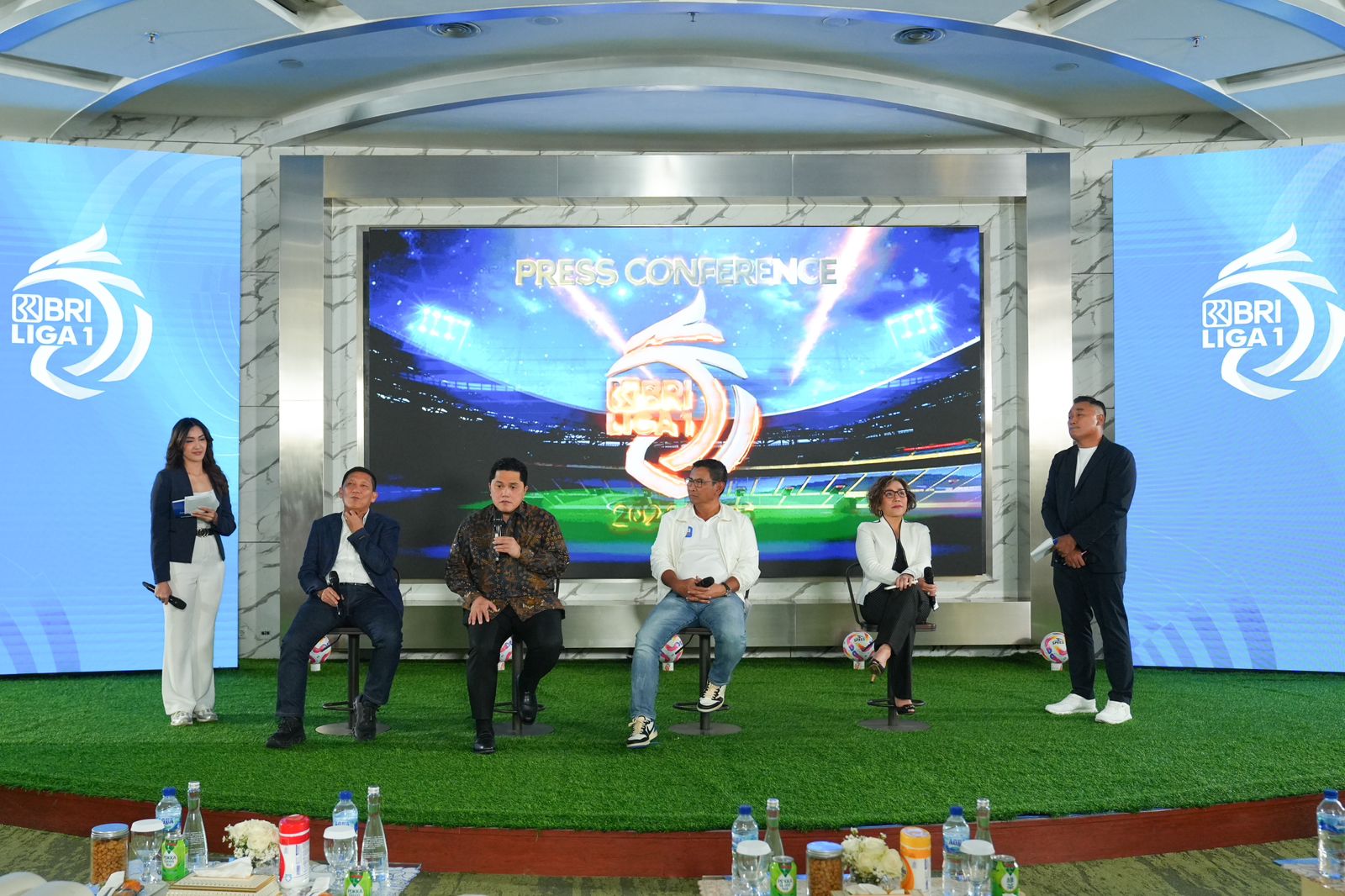 Press Conference BRI Liga 1 2024/25 dengan hadirnya ketua umum PSSI, Erick Thohir (PSSI)