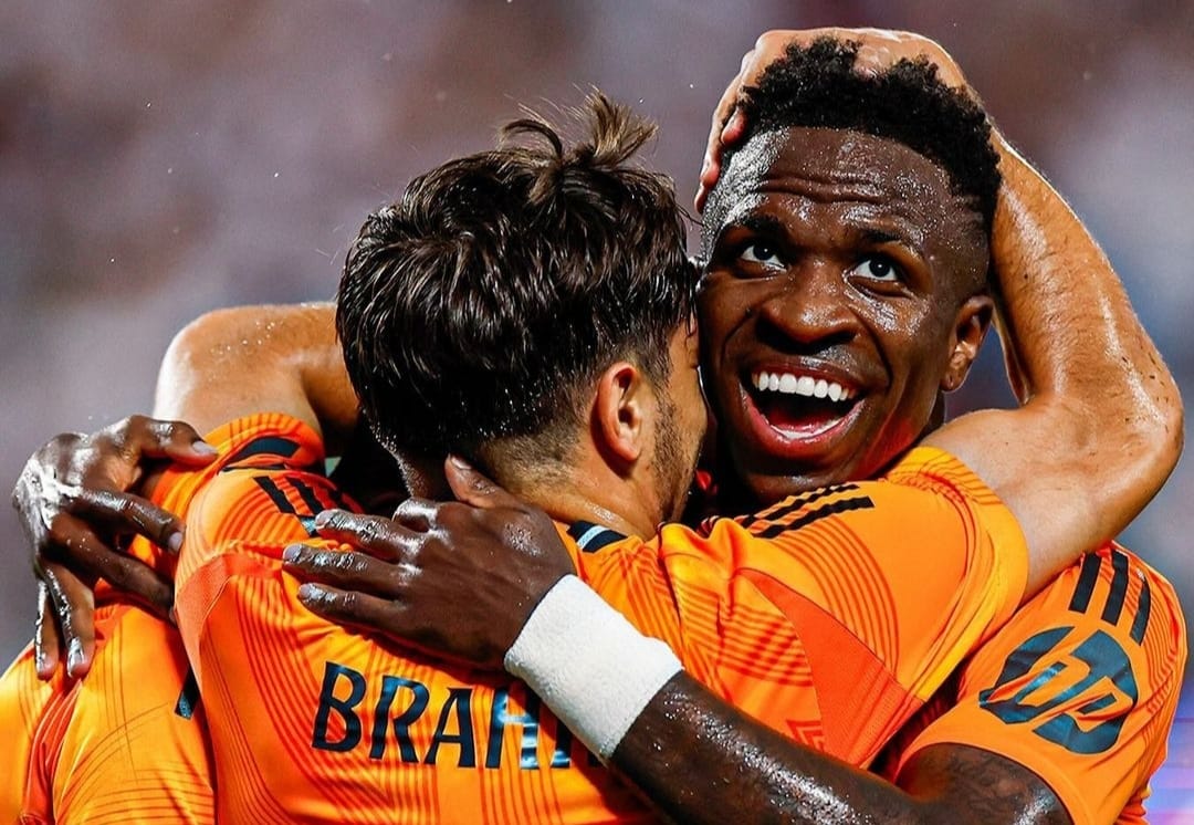Selebrasi Brahim Diaz usai mencetak gol kedua bagi Real Madrid ke gawang Chelsea usai meneruskan umpan Vinicius (ig realmadrid)