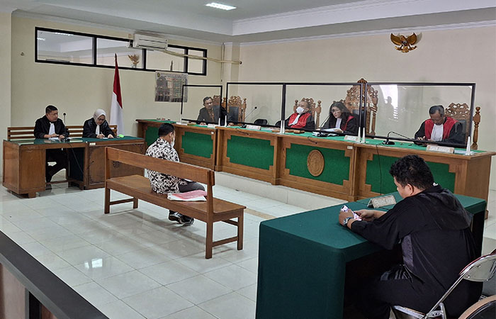 VONIS: Persidangan kasus penyalahgunaan TKD dengan terdakwa Andi Sofyan di Pengadilan Tipikor Jogja, kemarin (8/8).