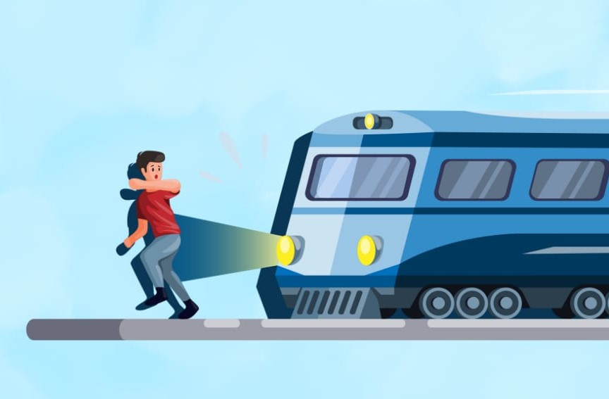 Ilustrasi orang tertabrak kereta api.