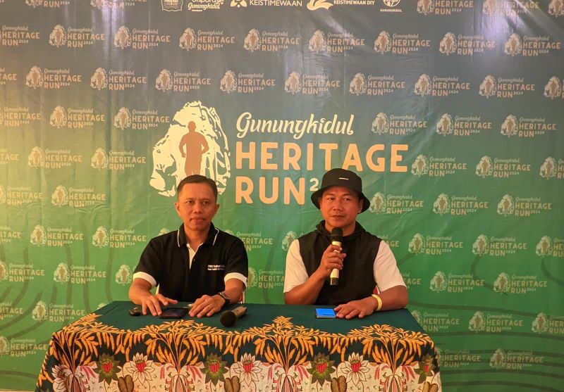 Konfrensi pers event Gunungkidul Heritage Run 2024, Minggu (11/8).