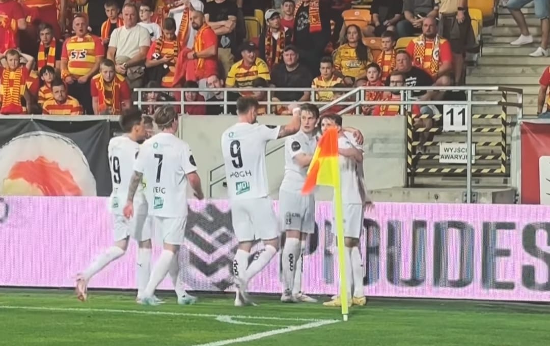 Selebrasi penggawa Bodoe/Glimt usai berhasil cetak gol ke gawang Jagiellonia Bialystok pada leg pertama Kualifikasi Liga Champions (ig bodoglimt)