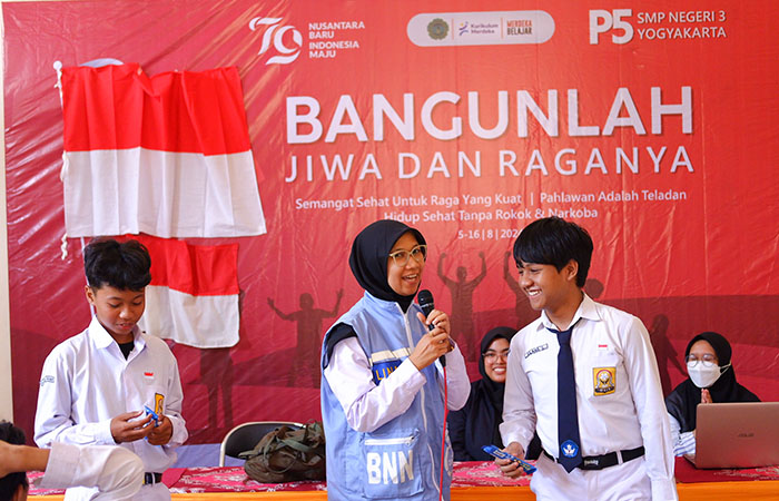 BERBEDA: Sosialisasi program Proyek Penguatan Profil Pelajar Pancasila (P5) bagi siswa SMPN 3 Jogja&nbsp;yang berbeda dari tahun sebelumnya.