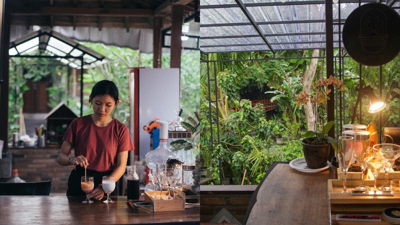 Cari Nagari, kafe yang dirimbuni pepohonan asri memberikan kesan suasana tenang.