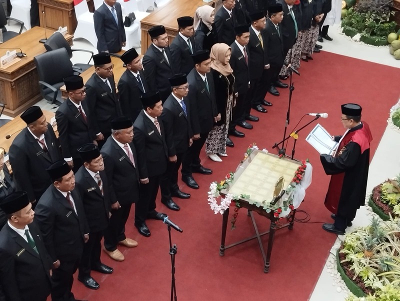 Suasana pelantikan anggota DPRD Purworejo periode 2024-2029 pada Rabu (14/8/2024).