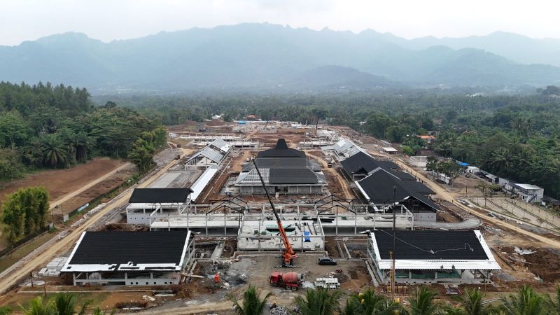 BERPROSES: Pembangunan Kampung Seni Borobudur terus berproses dan rencananya akan diresmikan September mendatang.