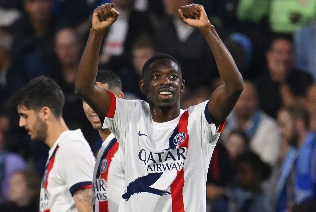 Selebrasi Ousmane Dembel usai membawa PSG ungguli Le Havre (ig psg)
