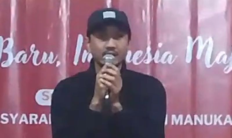 Duta So7 saat tampil di malam tirakatan di Dusun Manukan, Sleman (16/8/2024).   (tangkapan layar video whatsapp)