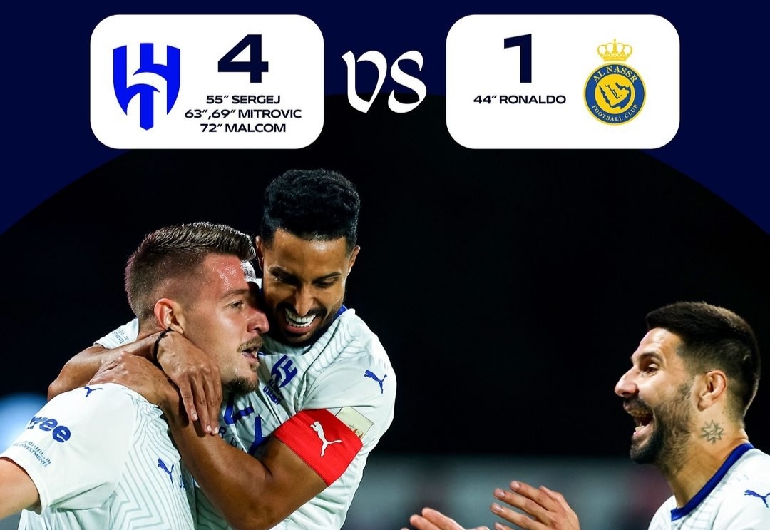 Al Hilal juarai Piala Super Arab Saudi usai kalahkan Al Nassr dengan skor telak 4-1 (ug alhilal)