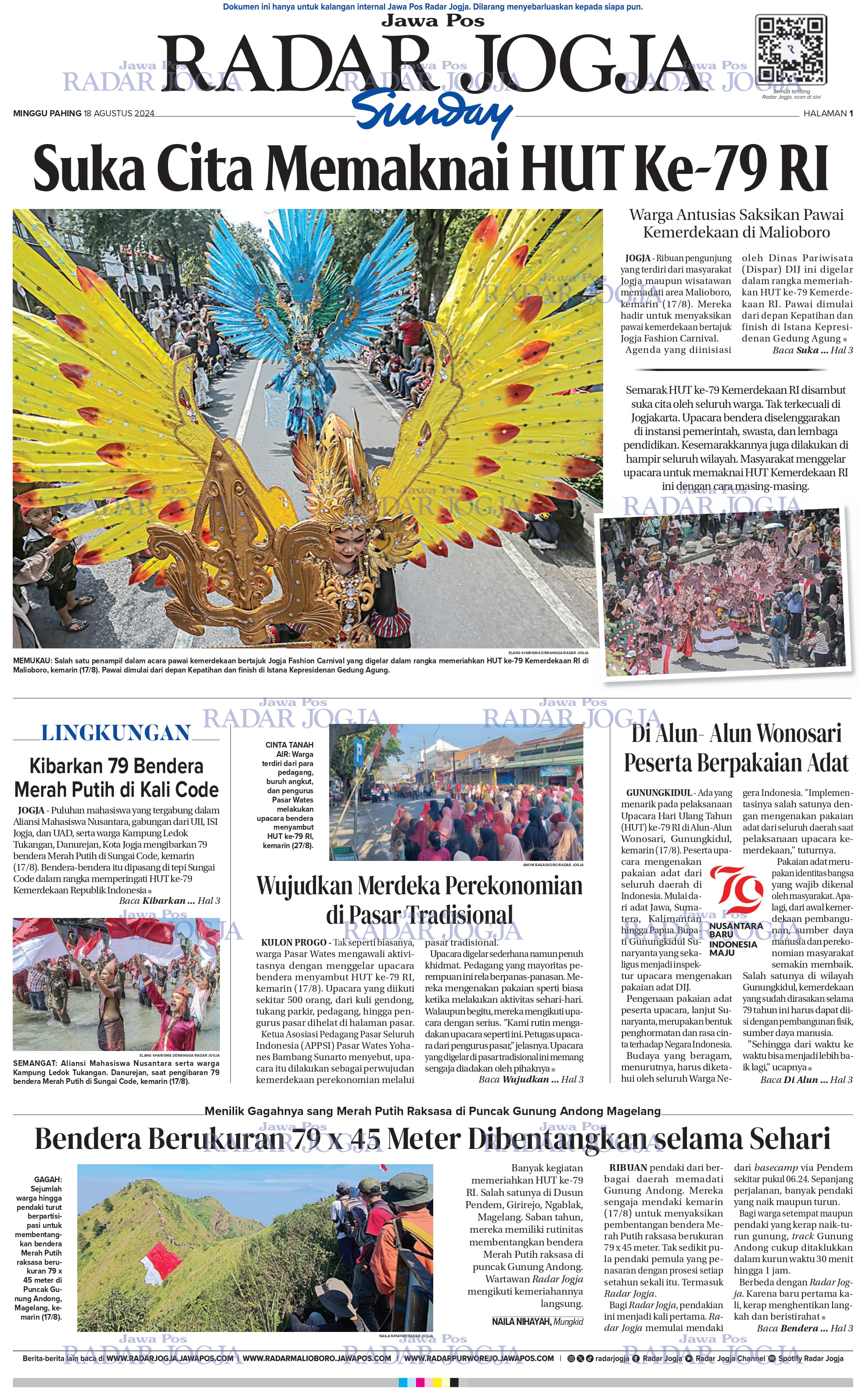 Jawa Pos Radar Jogja edisi Minggu 18 Agustus 2024