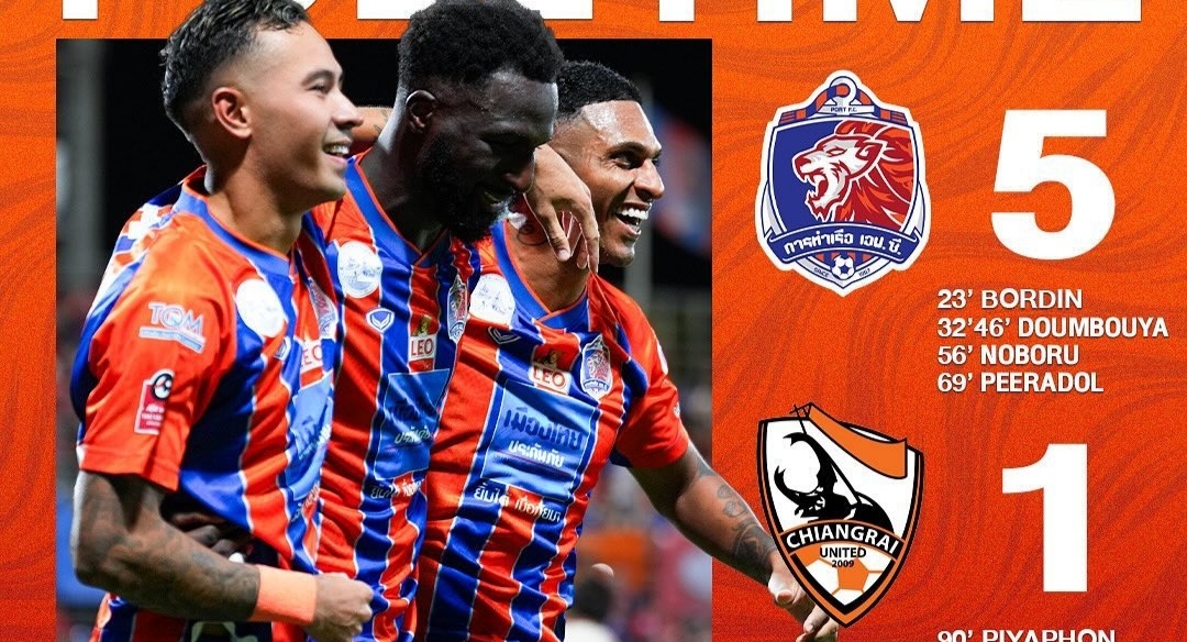 Port FC sukses kalahkan Chiangrai United dengan skor telak 5-1. (Ig portfc_official)