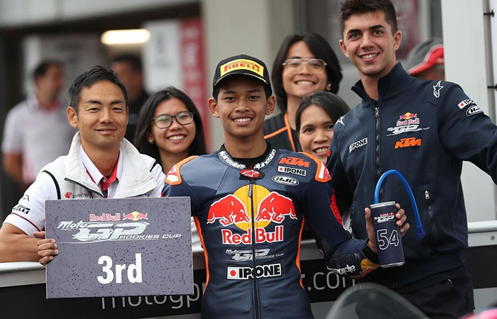 POSISI KETIGA: Veda Ega Pratama saat mengikuti kompetisi Rookies Cup 2024 di Austria, Minggu (18/8).&nbsp;Dok Pribadi Veda Ega Pratama&nbsp;
