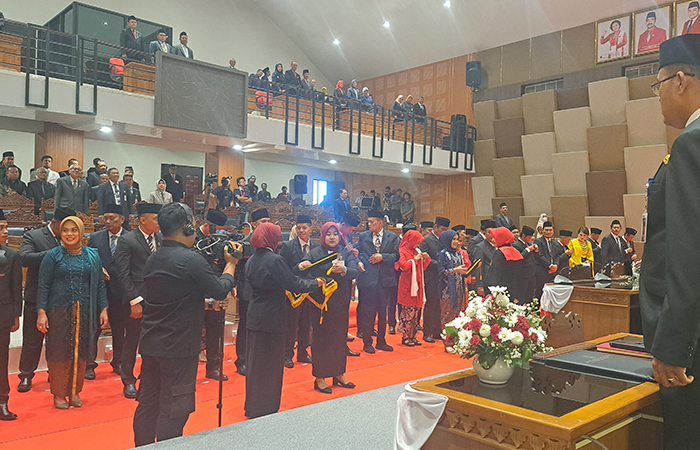 Pelantikan anggota legislatif Kabupaten Gunungkidul Periode 2024 - 2029 pada Senin (12/8) lalu.Andi May/Radar Jogja