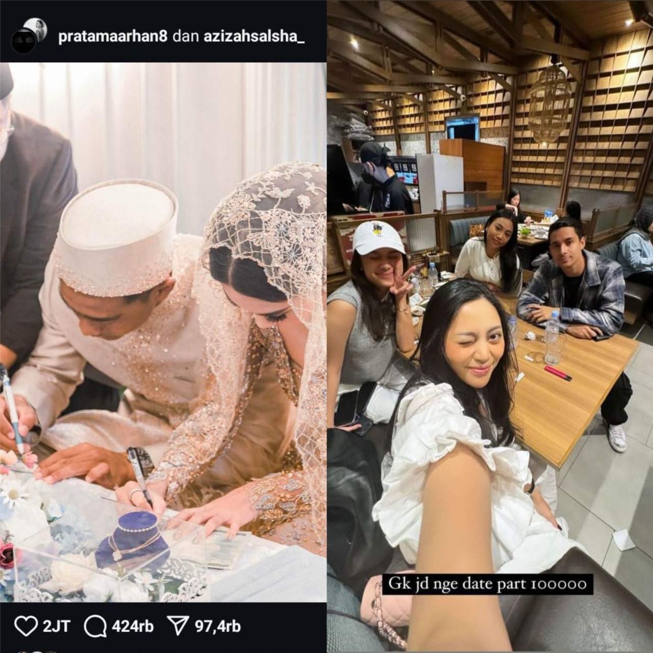 Tangkapan layar postingan Pratama Arhan dan Rachel Vennya (instagram/Pratama Arhan & Rachel Vennya)