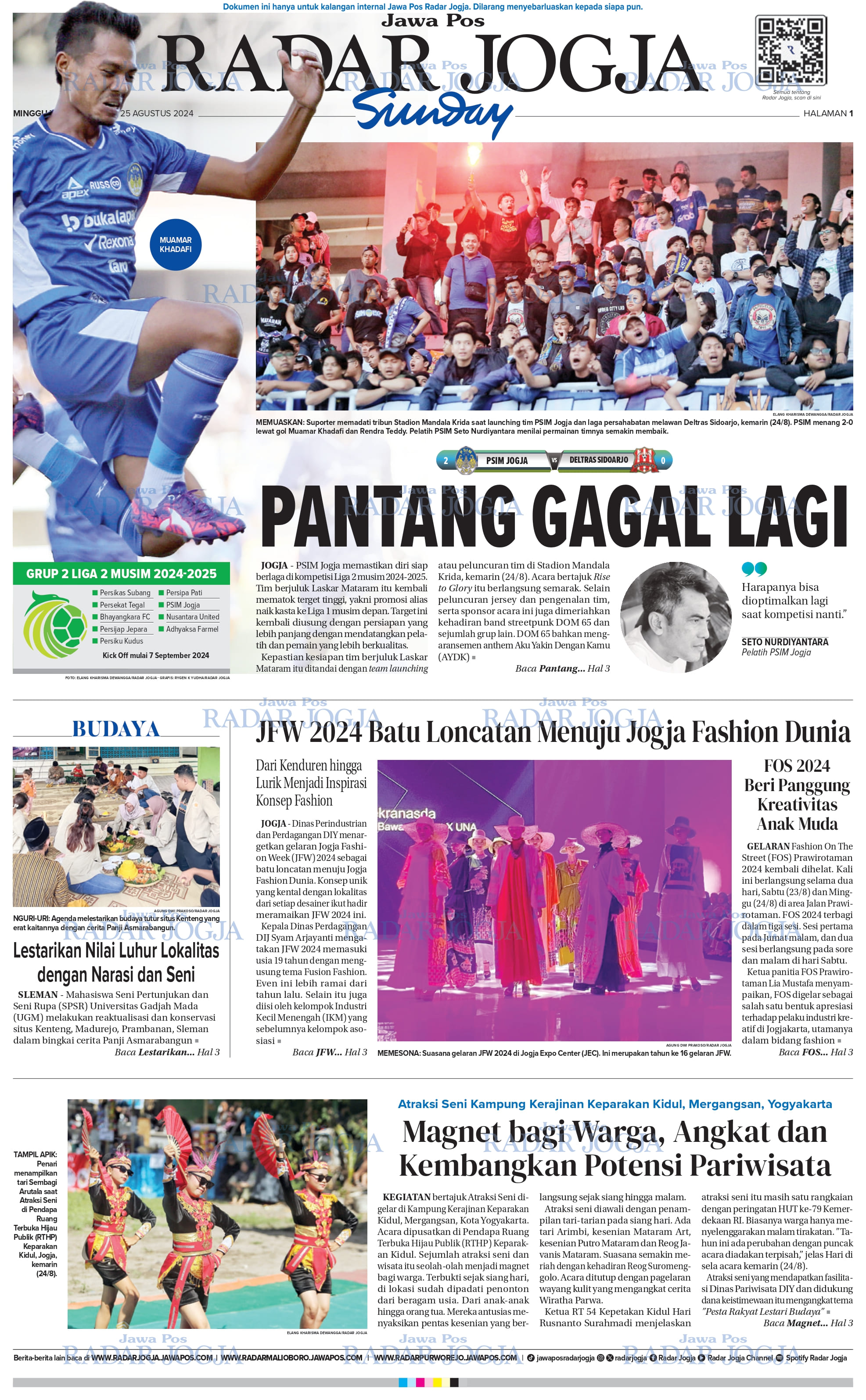 Jawa Pos Radar Jogja edisi Minggu 25 Agustus 2024