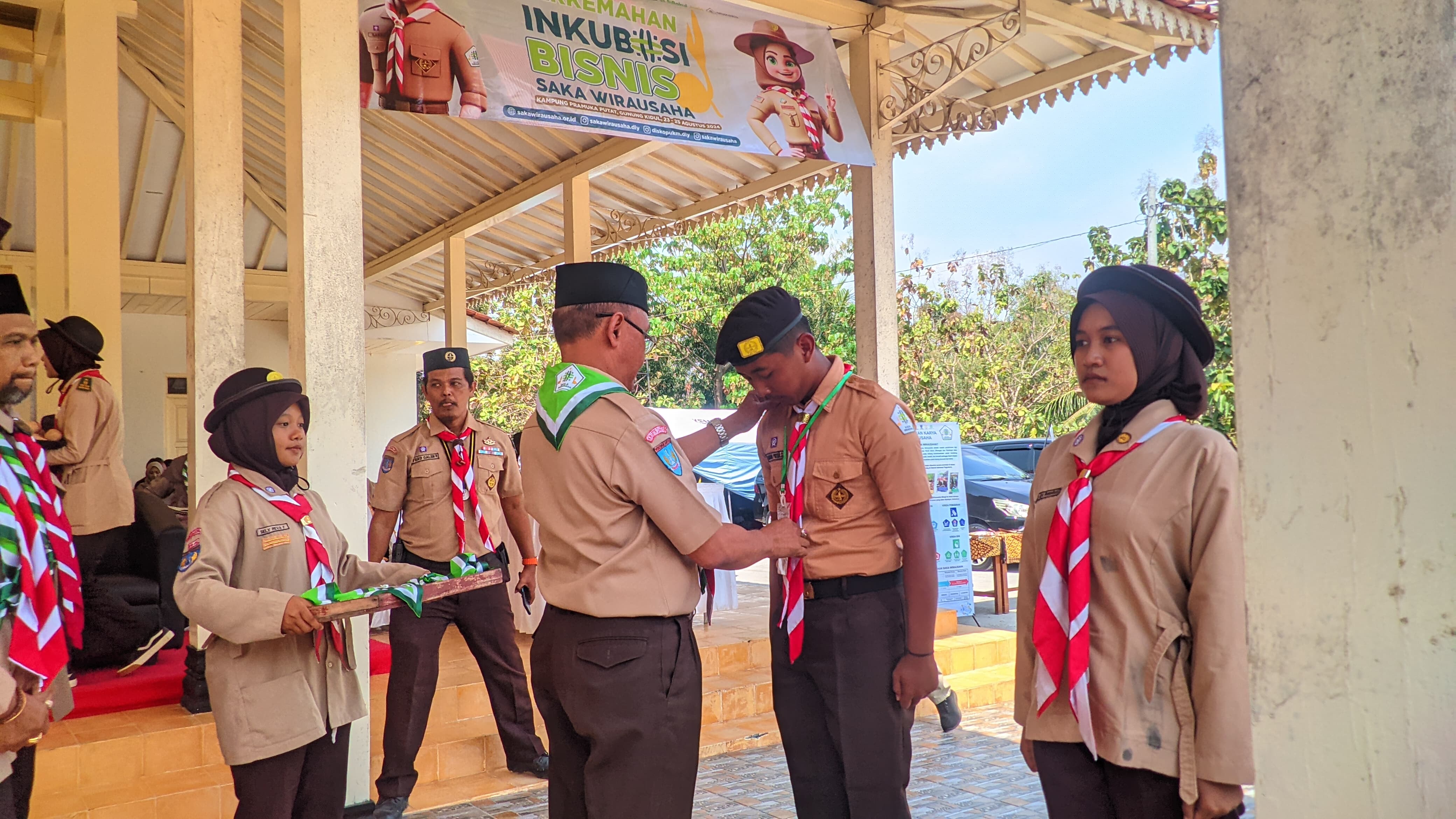 Kegiatan Inkubasi Bisnis Saka Wirausaha di Kampung Pramuka Putat, Patuk, Gunungkidul, Jumat (23/8).