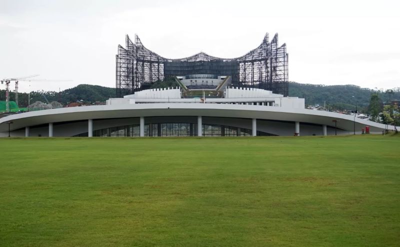 Suasana lapangan&nbsp;di kawasan Istana Kepresidenan IKN.