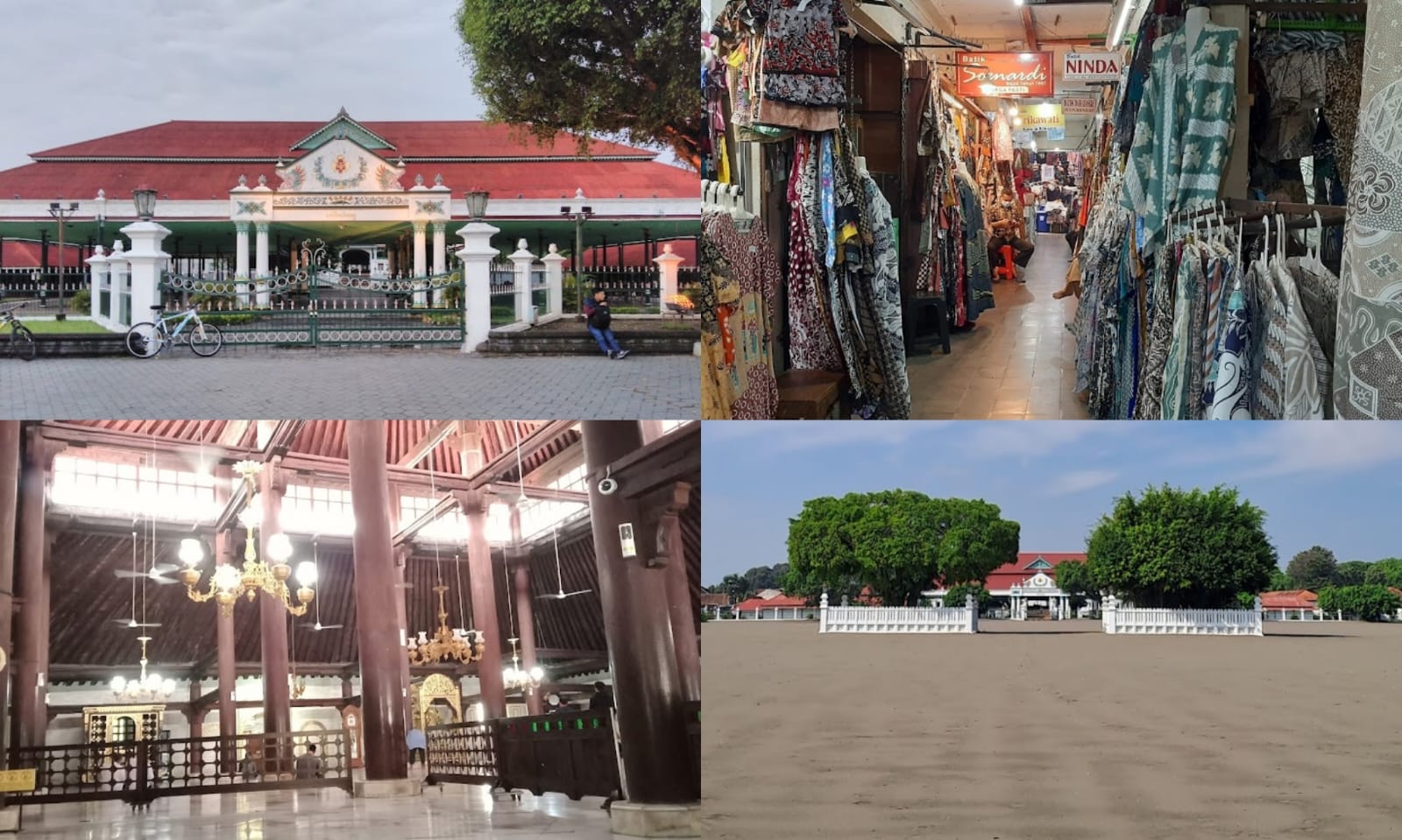 Empat unsur yang bersatu untuk menggambarkan keseimbangan penataan Daerah Istimewa Yogyakarta  (Kolase foto dari Doc. Google Maps)