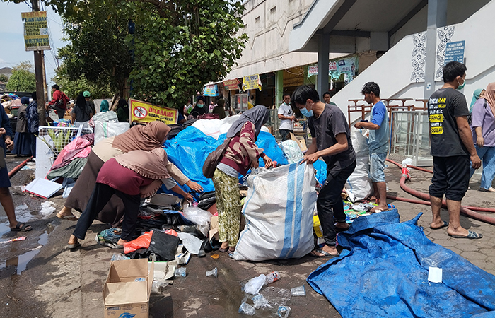 Kondisi Pasar Kutoarjo usai kebakaran pada Jumat (16/8) lalu.