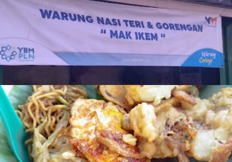 Nasi teri dan gorengan Mak Ikem
