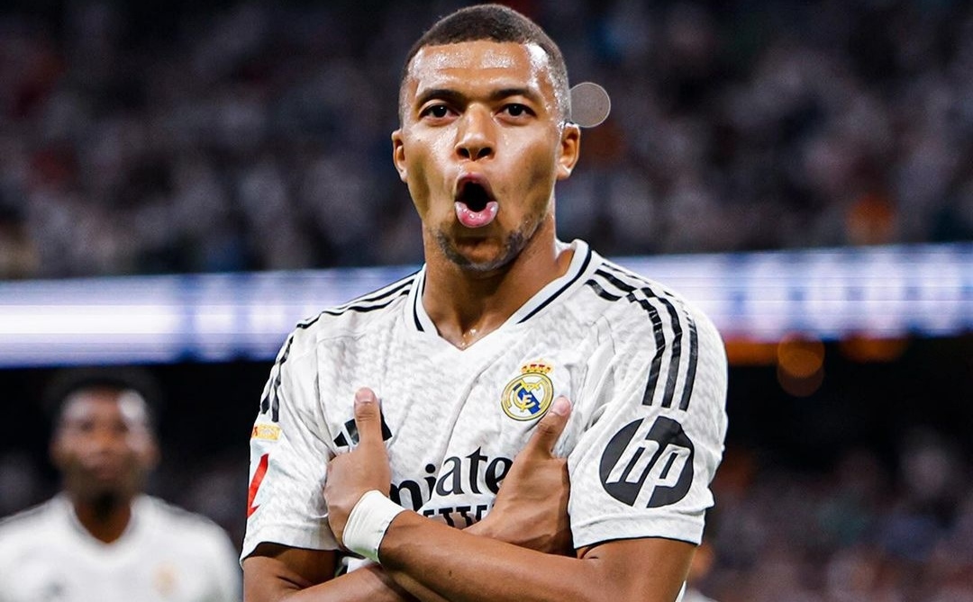 Selebrasi Kylian Mbappe setelah mencetak gol di Estadio Santiago Bernabeu ke gawang Real Betis (realmadridcf)