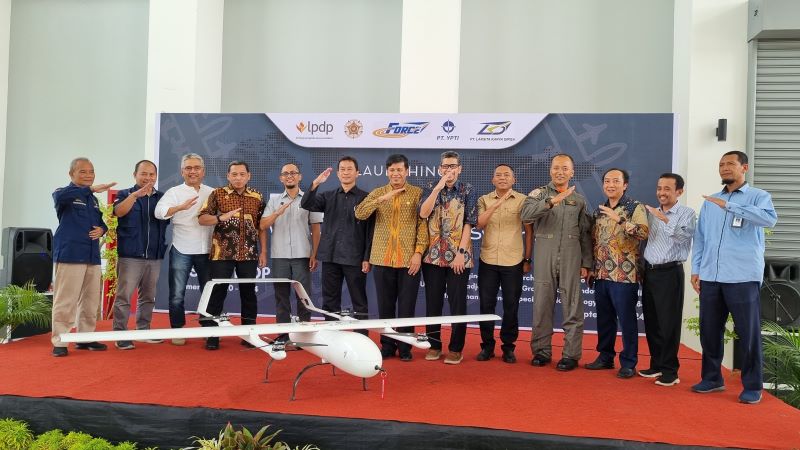 Sesi peresmian pesawat tanpa awak Palapa S1 karya dosen teknik UGM Prof. Gesang Nugroho