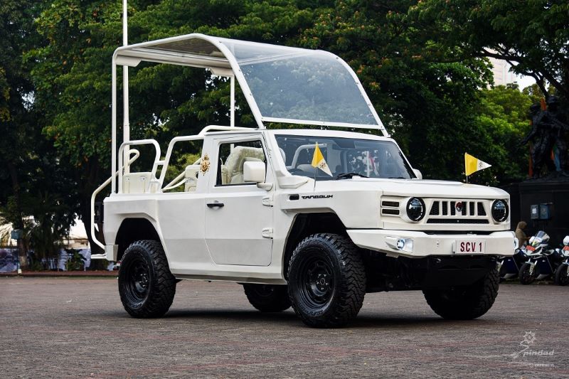 Popemobile yang akan digunakan oleh Paus Fransiskus.
