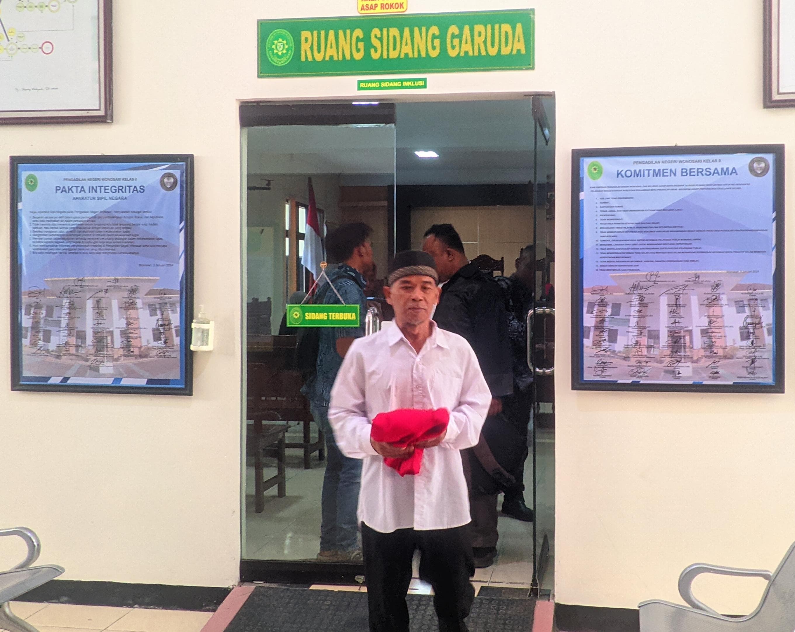 &nbsp;TERIMA VONIS: Sidang putusan Riyadi terdakwa kasus pembunuhan istrinya sendiri di di Ruang Garuda PN Wonosari, Rabu  (5/9/2024) sore. Lokasi pembunuhan di Kalurahan Dadapayu, Kapanewon Semanu.