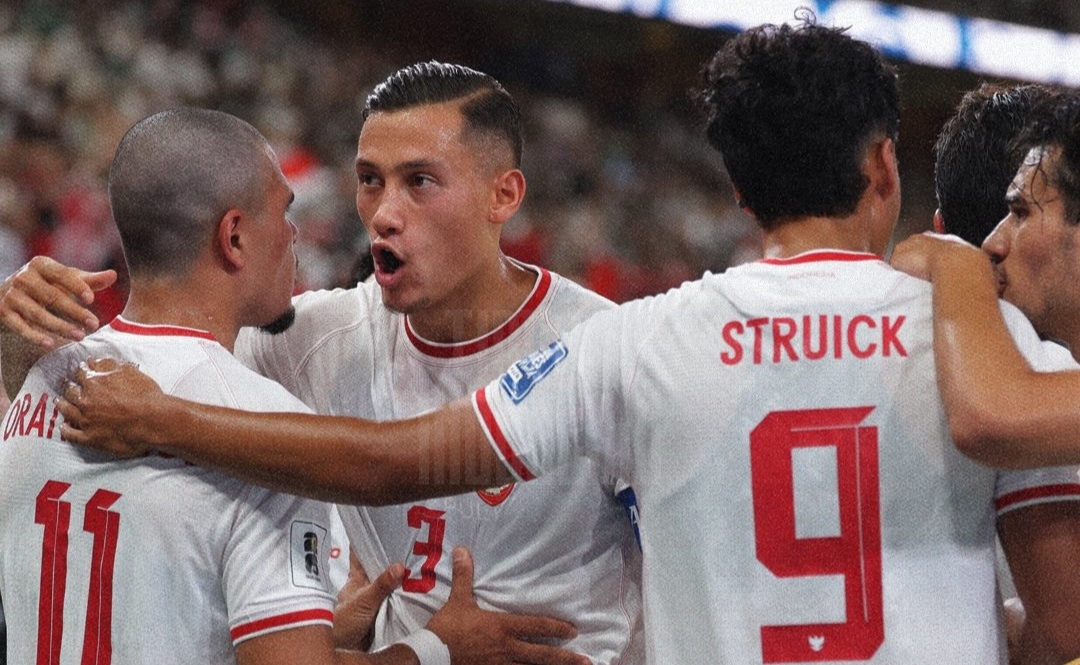 Penggawa Timnas Indonesia rayakan satu poin atas Arab Saudi pada matchday pertama kualifikasi Piala Dunia 2026 zona asia putaran ketiga grup C (C timnas Indonesia)