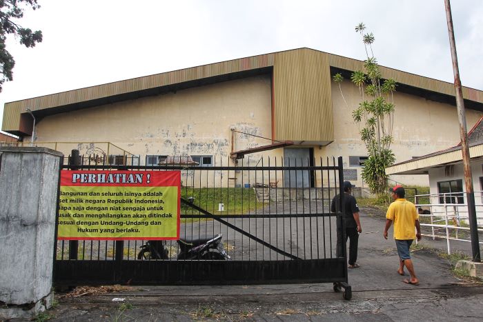 BELUM TUNTAS: Konidisi pabrik tekstil BUMN PT Primissima di Ngangkruk, Caturharjo, Sleman Selasa (10/9/2024). Pembayaran tunggakan gaji dan pesangon kepada mantan karyawan