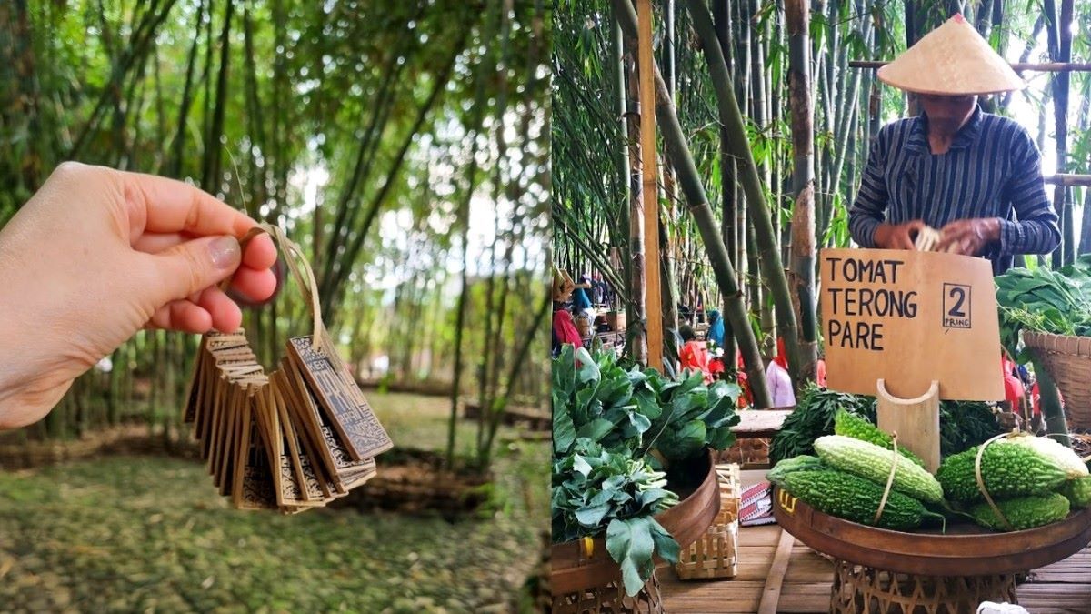 Bentuk Kepingan Bambu sebagai Alat Transaksi dan Suasana di Pasar Papringan