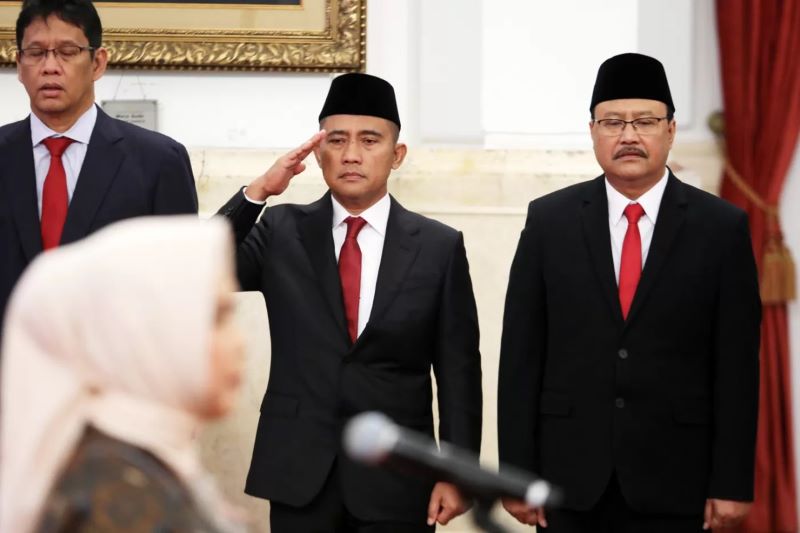 Suasana pelantikan Sekjen PBNU Saifullah Yusuf di Istana Negara, Jakarta, Rabu (11/9/2024).