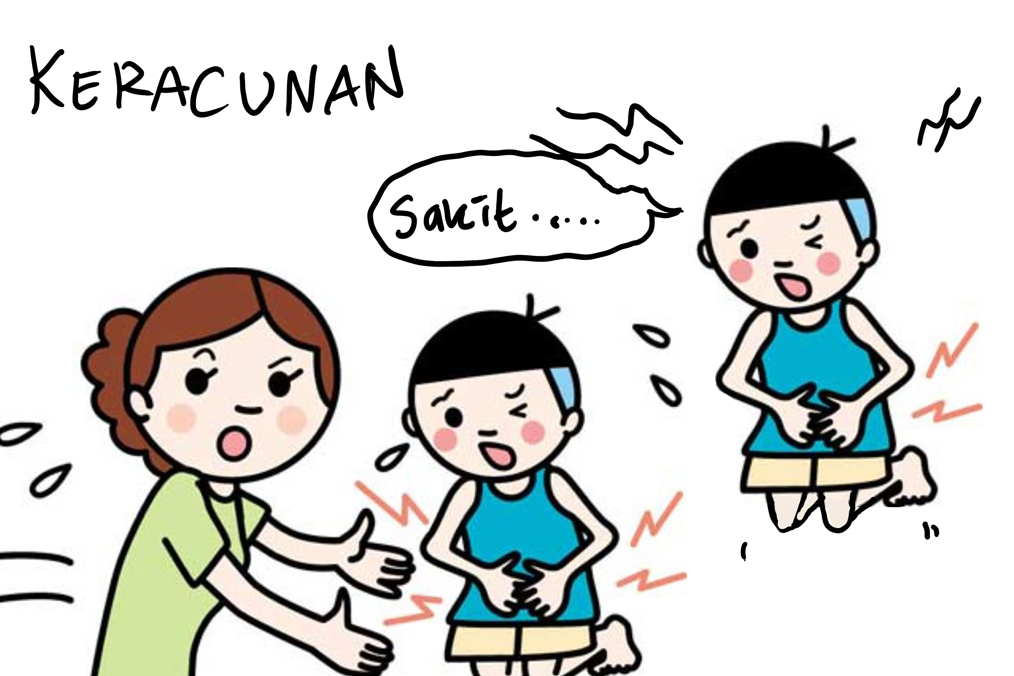 Ilustrasi anak-anak keracunan makanan.