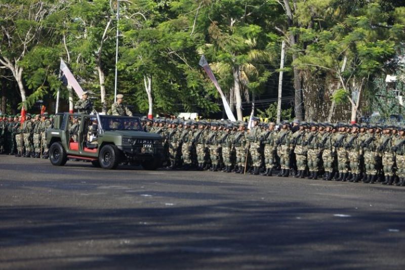 Suasana penetapan Komponen Candangan (Komcad) di lapangan dr. Murdjani, Kalimantan Selatan, Rabu (11/9/2024).