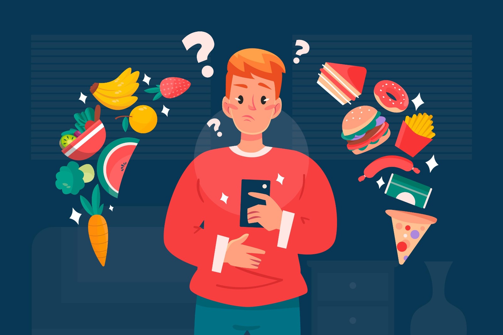 Ilustrasi Pola Makan Tidak Sehat Sumber : freepik.com