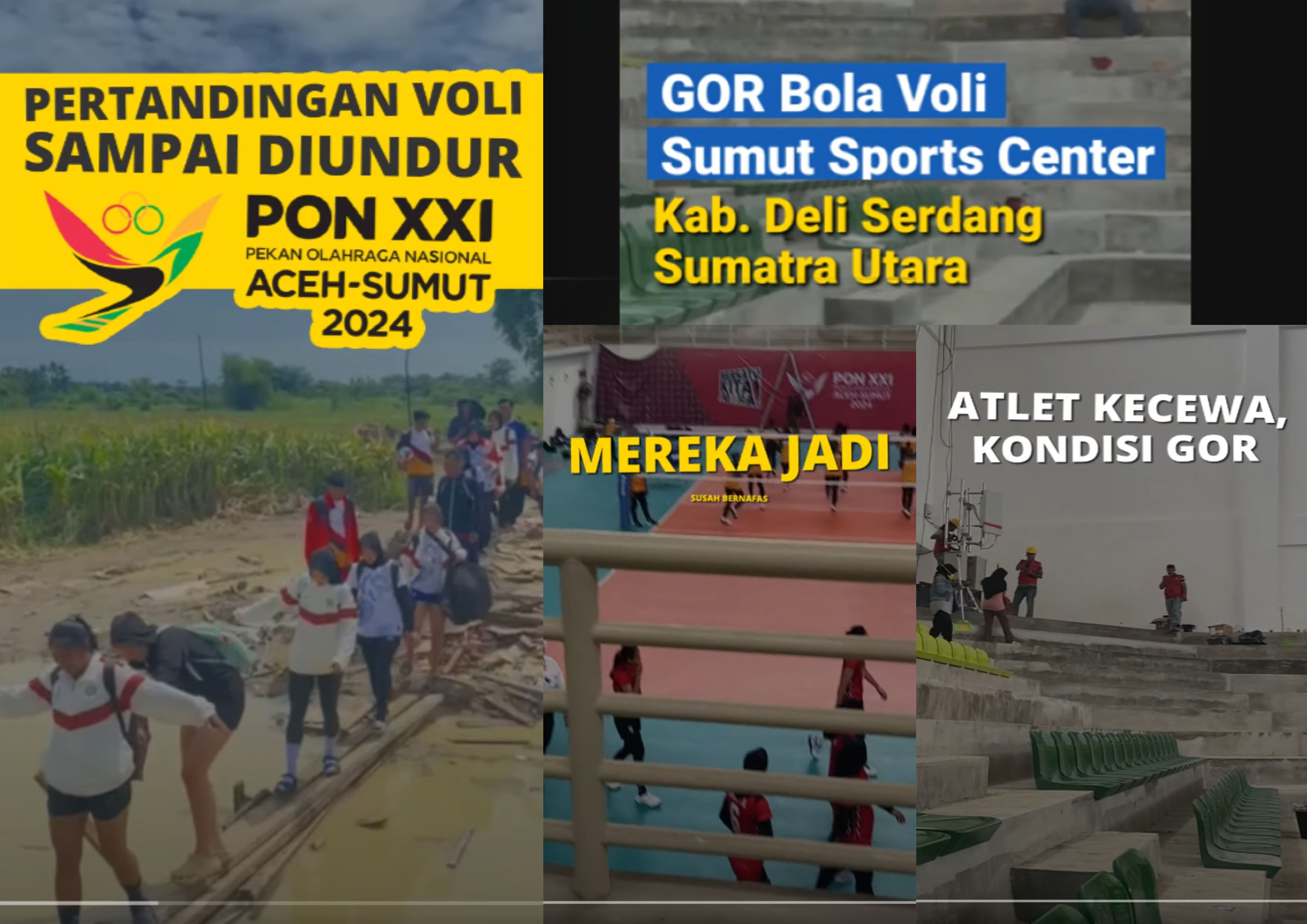Kondisi akses dan lokasi indoor Gor Voli Sumut Sports Center.