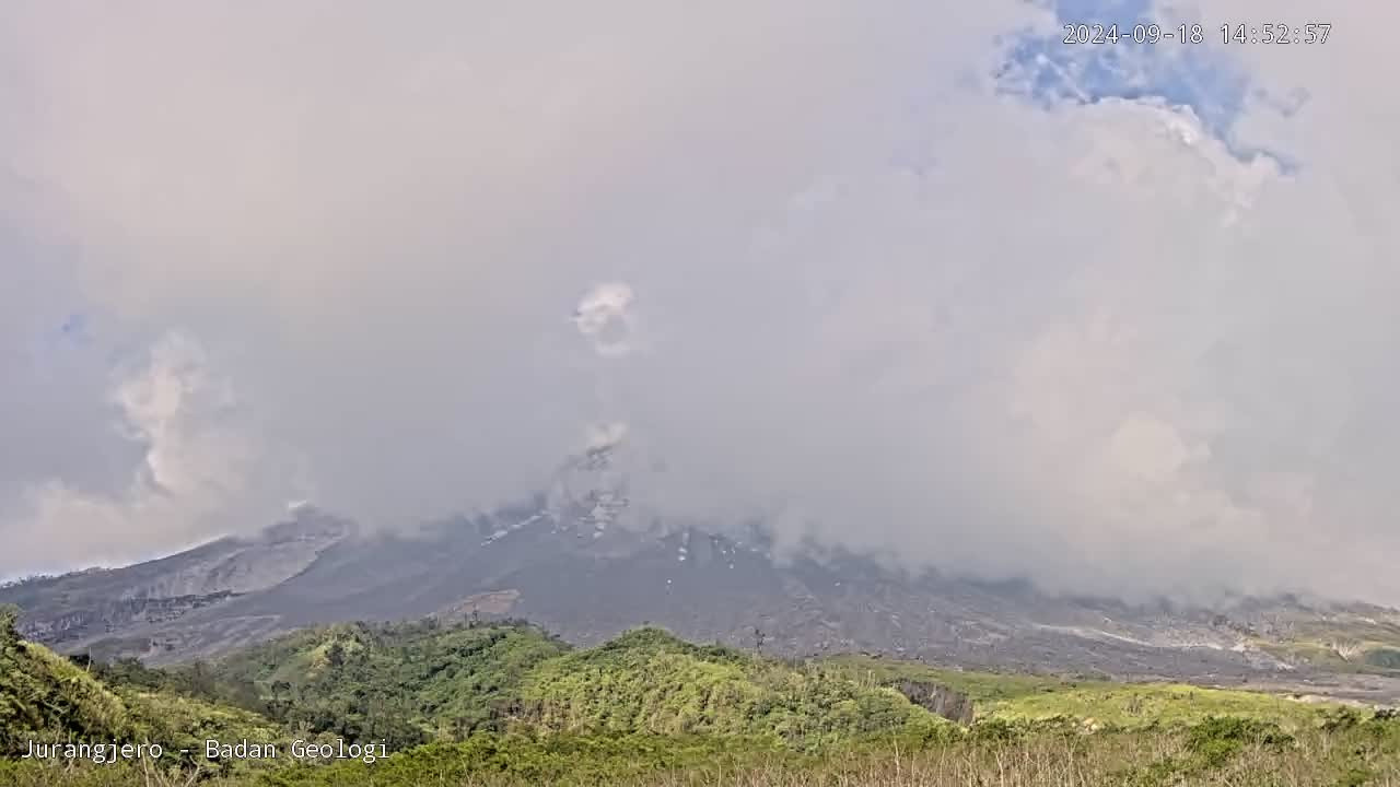 Erupsi Gunung Merapi kali kedua di hari yang sama Rabu (18/9/2024) terekam di CCTV Jurangjero Kabupaten Magelang milik Badan Geologi.  (Doc. BPPTKG)