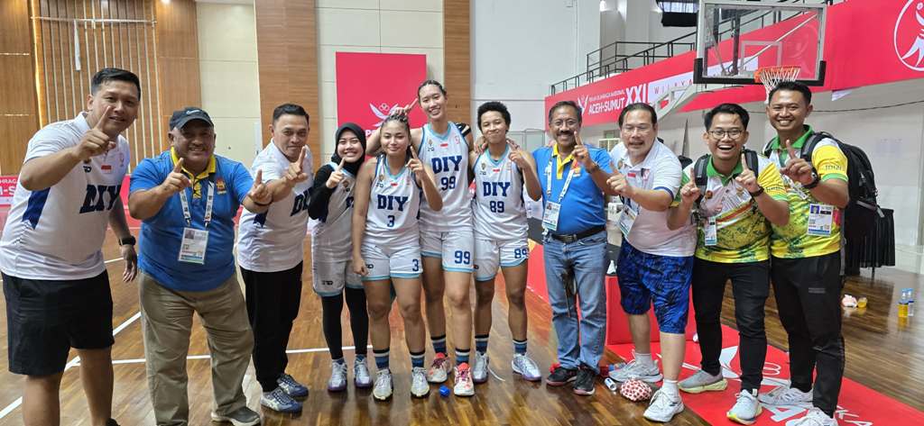 Tim basket 3x3 DIY usai mengalahkan Jawa Timur.