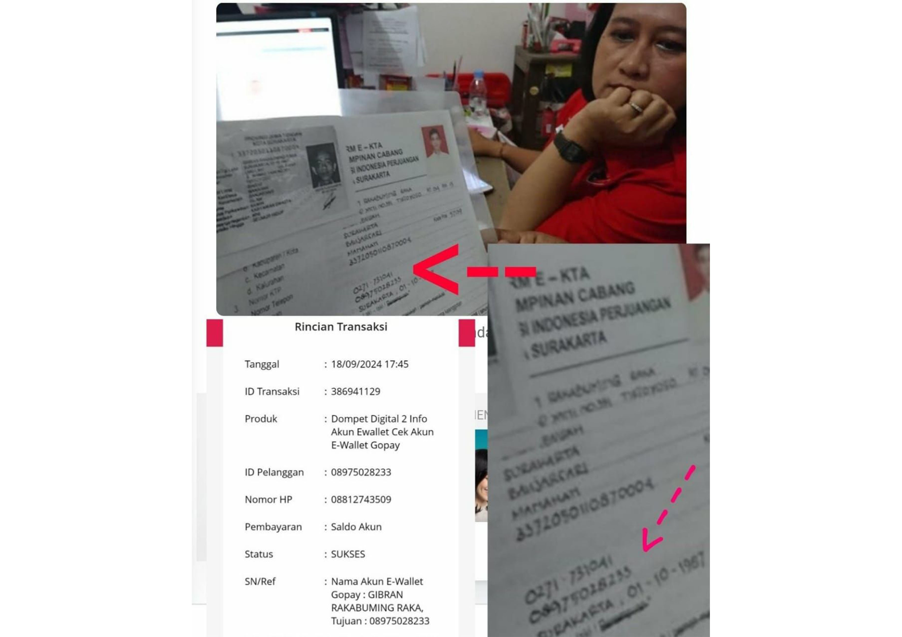 Salah satu bukti akun Fufufafa.