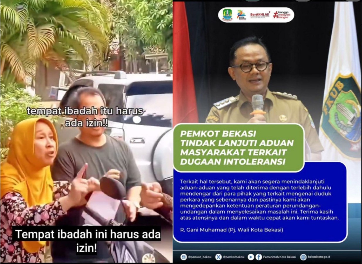 ASN Disparbud Kota Bekasi marah-marah dan intoleran (kiri).