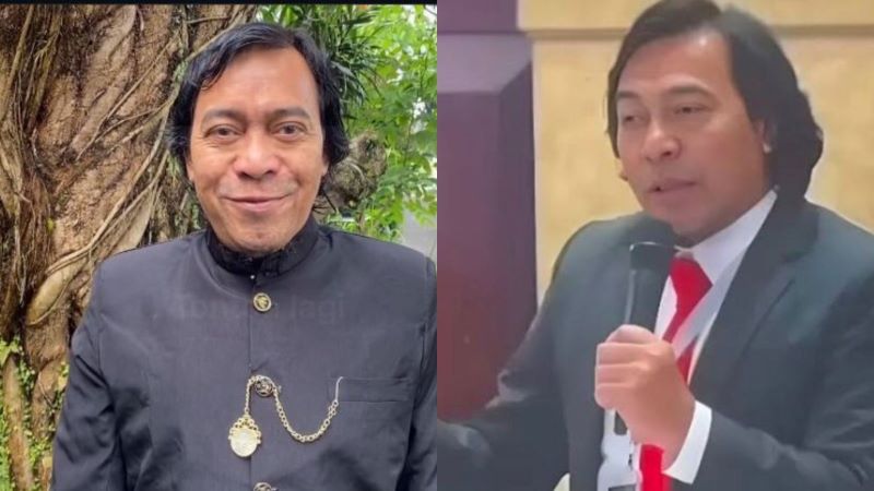 Komeng saat rapat DPD perdananya (kanan).