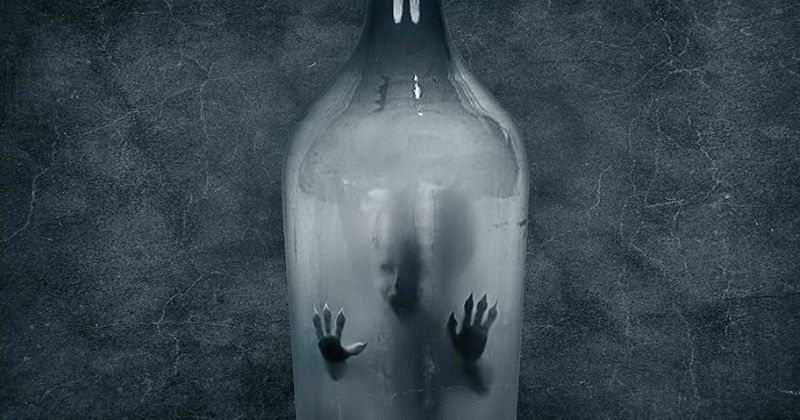 Ilustrasi tuyul di dalam botol.